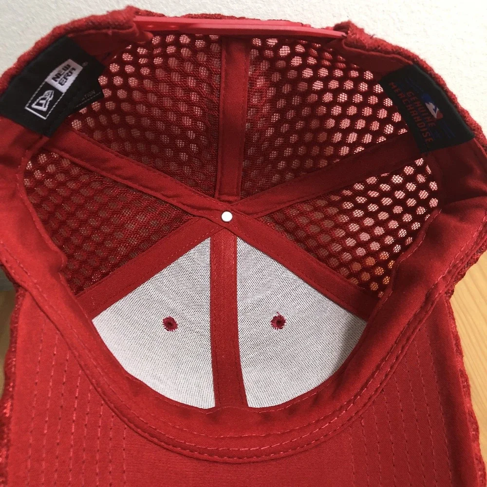 Washington Nationals MLB New Era Mesh Textured Hat Cap One Size Red Baseball